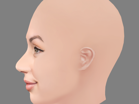 Ana de Armas Head - No Hair - Low poly head for game Model 3D