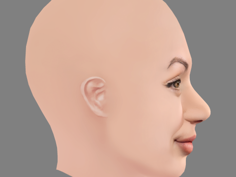 Ana de Armas Head - No Hair - Low poly head for game Model 3D