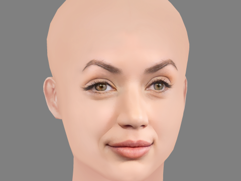 Ana de Armas Head - No Hair - Low poly head for game Model 3D