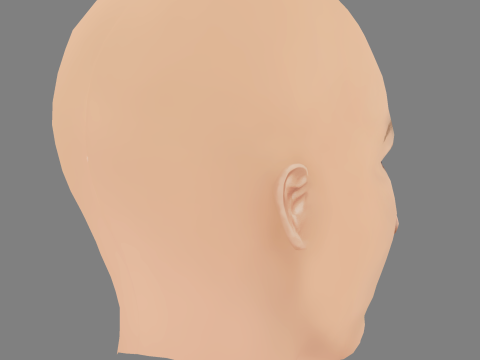Andrea Riseborough Head - No Hair - Low poly head for game 3D 모델