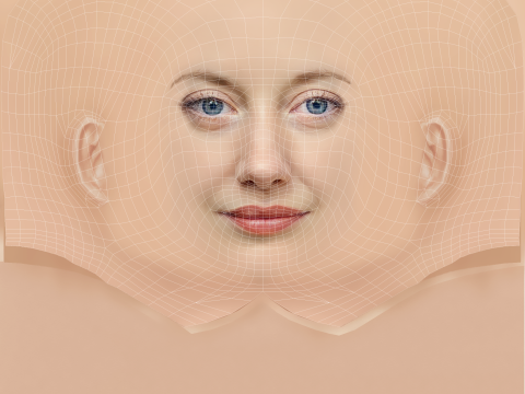 Andrea Riseborough Head - No Hair - Low poly head for game 3D 모델