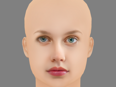 Angourie Rice Head - No Hair - Low poly head for game 3Dモデル