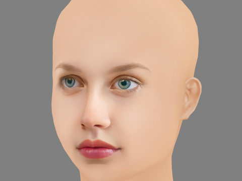 Angourie Rice Head - No Hair - Low poly head for game 3Dモデル