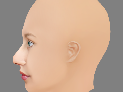 Angourie Rice Head - No Hair - Low poly head for game 3Dモデル