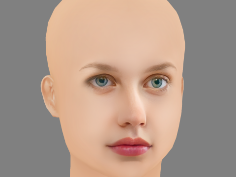 Angourie Rice Head - No Hair - Low poly head for game 3Dモデル