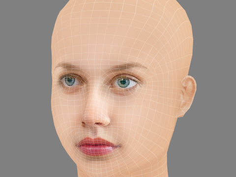 Angourie Rice Head - No Hair - Low poly head for game 3Dモデル