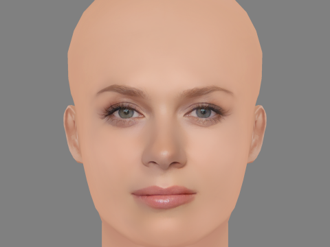 Anna Friel Head - No Hair - Low poly head for game 3D Model