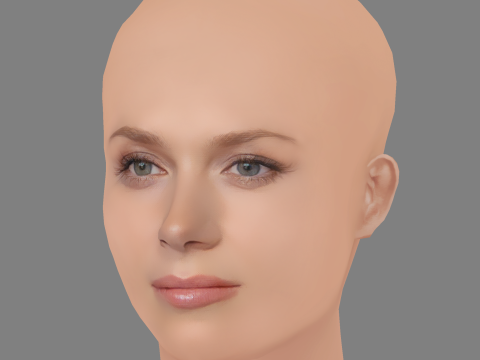 Anna Friel Head - No Hair - Low poly head for game 3D Model