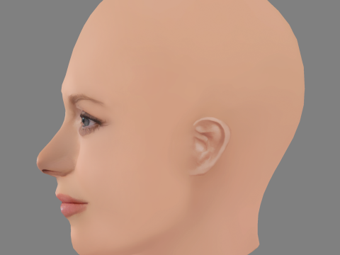 Anna Friel Head - No Hair - Low poly head for game 3D Model