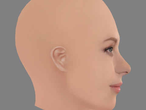 Anna Friel Head - No Hair - Low poly head for game 3D Model