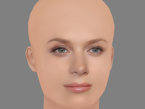 Anna Friel Head - No Hair - Low poly head for game 3D Model