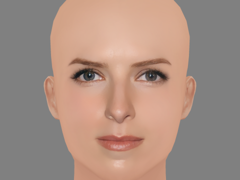 Anna Kendrick Head - No Hair - Low poly head for game 3D Model