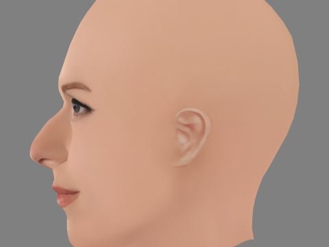 Anna Kendrick Head - No Hair - Low poly head for game 3D Model