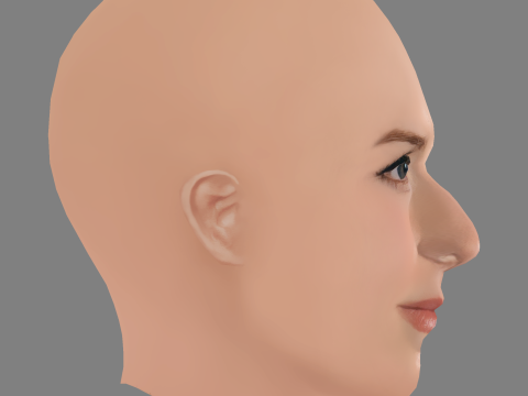 Anna Kendrick Head - No Hair - Low poly head for game 3D Model