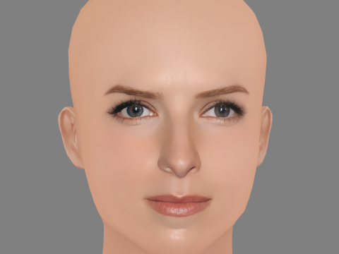 Anna Kendrick Head - No Hair - Low poly head for game 3D Model