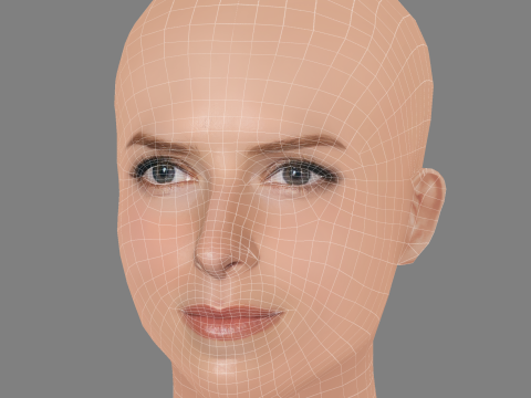 Anna Kendrick Head - No Hair - Low poly head for game 3D Model