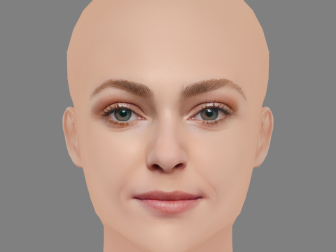 AnnaSophia Robb Head - No Hair - Low poly head for game 3D मॉडल