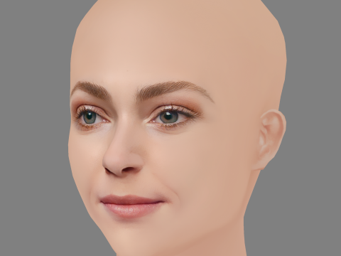 AnnaSophia Robb Head - No Hair - Low poly head for game 3D मॉडल