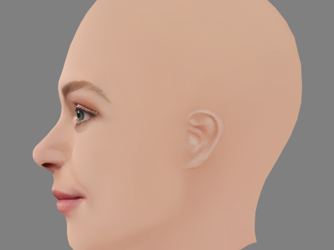 AnnaSophia Robb Head - No Hair - Low poly head for game 3D मॉडल