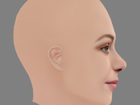 AnnaSophia Robb Head - No Hair - Low poly head for game 3D मॉडल