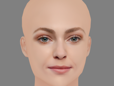 AnnaSophia Robb Head - No Hair - Low poly head for game 3D मॉडल
