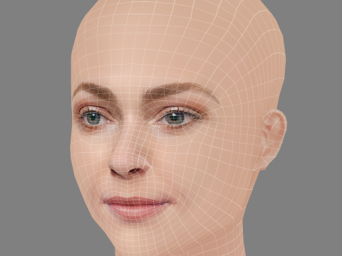 AnnaSophia Robb Head - No Hair - Low poly head for game 3D मॉडल