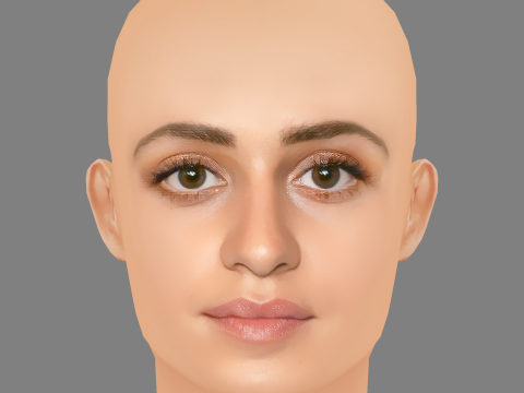 Anya Chalotra Head - No Hair - Low poly head for game 3D 模型