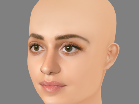 Anya Chalotra Head - No Hair - Low poly head for game 3D 模型