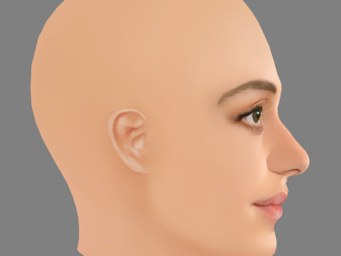 Anya Chalotra Head - No Hair - Low poly head for game 3D 模型
