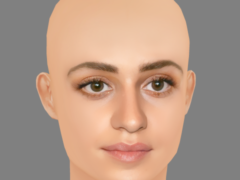 Anya Chalotra Head - No Hair - Low poly head for game 3D 模型