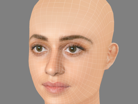 Anya Chalotra Head - No Hair - Low poly head for game 3D 模型