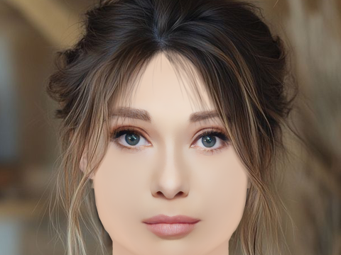 Audrey Hepburn Head - No Hair - Low poly head for game 3D Model
