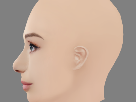 Audrey Hepburn Head - No Hair - Low poly head for game Model 3D