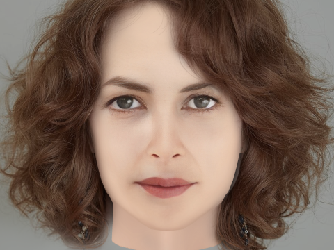 Audrey Tautou Head - No Hair - Low poly head for game 3Dモデル