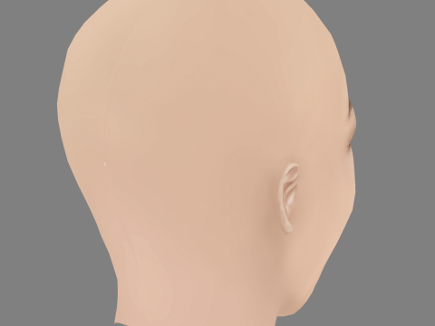 Audrey Tautou Head - No Hair - Low poly head for game 3D Модель