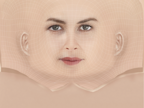 Audrey Tautou Head - No Hair - Low poly head for game 3D Модель