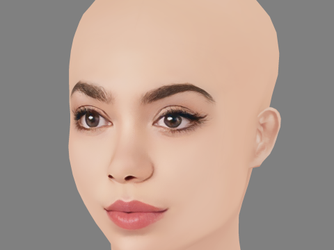 Aulii Cravalho Head - No Hair - Low poly head for game 3D Model