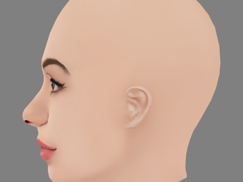 Aulii Cravalho Head - No Hair - Low poly head for game 3D Model