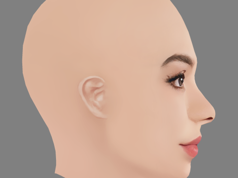 Aulii Cravalho Head - No Hair - Low poly head for game 3D Model