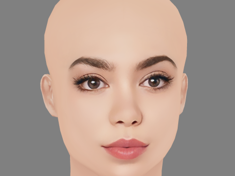 Aulii Cravalho Head - No Hair - Low poly head for game 3D Model