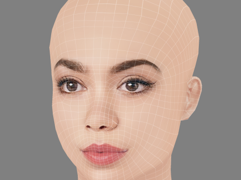 Aulii Cravalho Head - No Hair - Low poly head for game 3D Model
