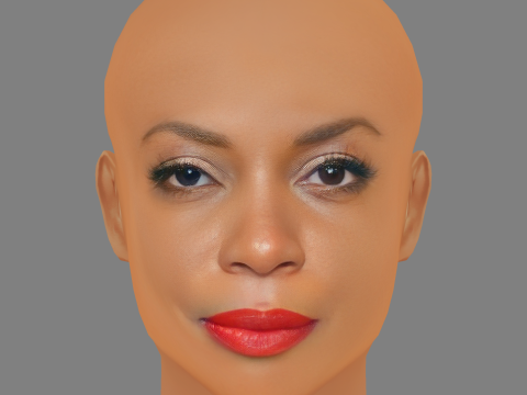 Aunjanue Ellis Head - No Hair - Low poly head for game 3D 모델