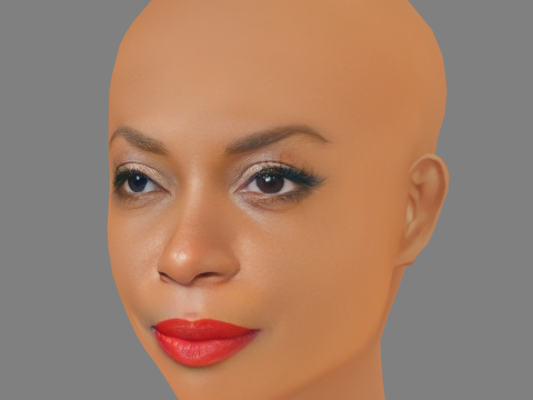 Aunjanue Ellis Head - No Hair - Low poly head for game 3D 모델