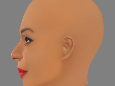 Aunjanue Ellis Head - No Hair - Low poly head for game 3D 모델