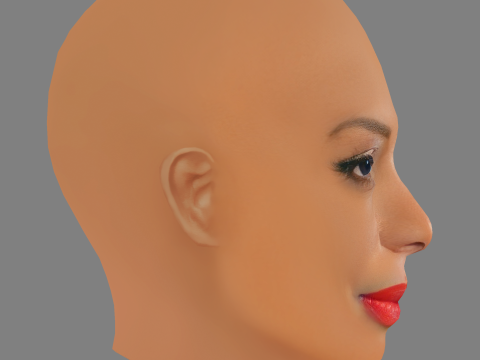 Aunjanue Ellis Head - No Hair - Low poly head for game 3D 모델