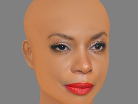 Aunjanue Ellis Head - No Hair - Low poly head for game 3D 모델