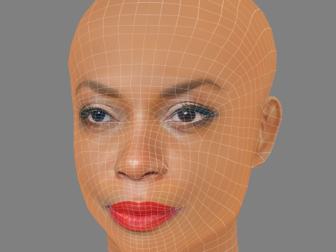Aunjanue Ellis Head - No Hair - Low poly head for game 3D 모델