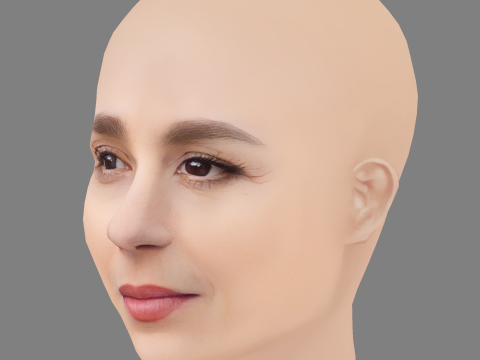 Aya Cash Head - No Hair - Low poly head for game 3D Model