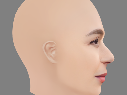 Aya Cash Head - No Hair - Low poly head for game 3D Model