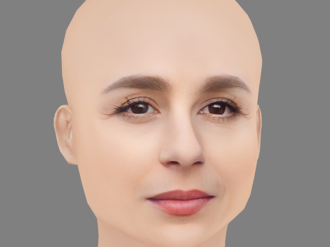 Aya Cash Head - No Hair - Low poly head for game 3D Model